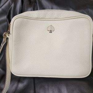 Kate Spade white textured crossbody bag